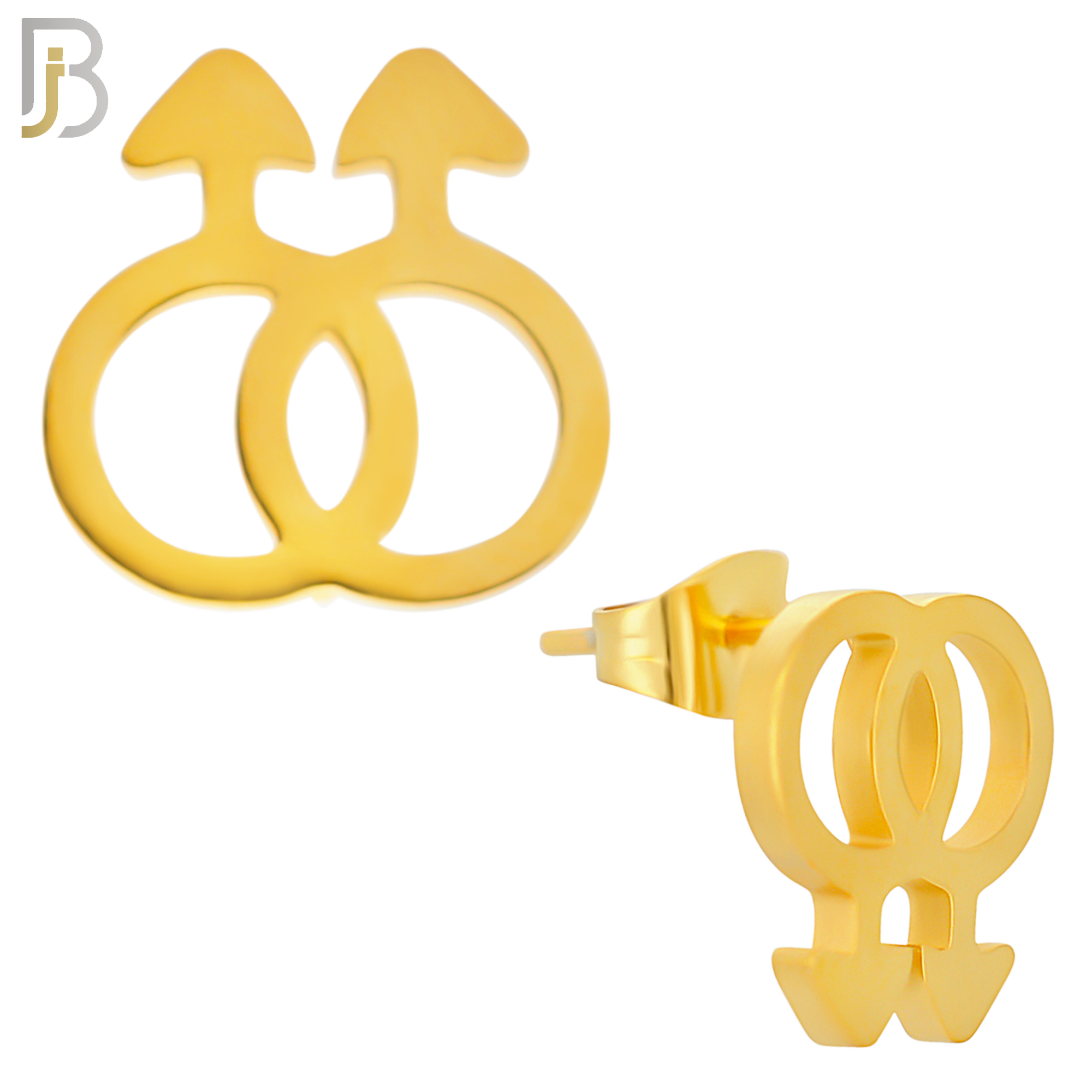 ES09 - 316L Stainless Steel LGBT Gay Symbol Gender Design Earring Stud image 2