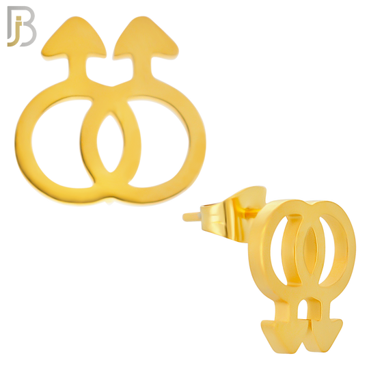 ES09 - 316L Stainless Steel LGBT Gay Symbol Gender Design Earring Stud image 2