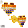 925-ES228S – 925 Sterling Silver Pixelated Heart Design Earring Stud with Multi Colored Zircon image 4