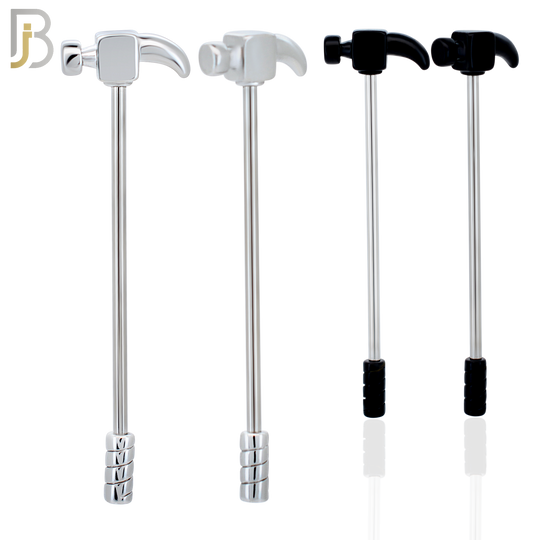 BB09 - 316L Surgical Steel Screw Barbell Hammer Design Industrial (PACK OF 4) image 0