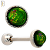 TB121 - 316L Stainless Steel Opal Crown Bezel Tragus/Cartilage Barbell (Pack of 6) image 1