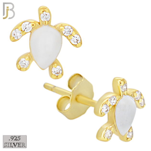 925-ES474 - 925 Sterling Silver Enamel Coated Turtle Push Back Stud Earring image 2