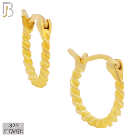 925-ES194 - .925 Sterling Silver Twisted Rope Design Hoop Earrings image 2