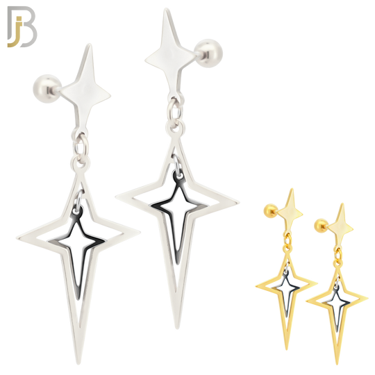 ES44 - 316L Stainless Steel Dangling Spike Cross Hollow with 4mm Screw Ball image 0