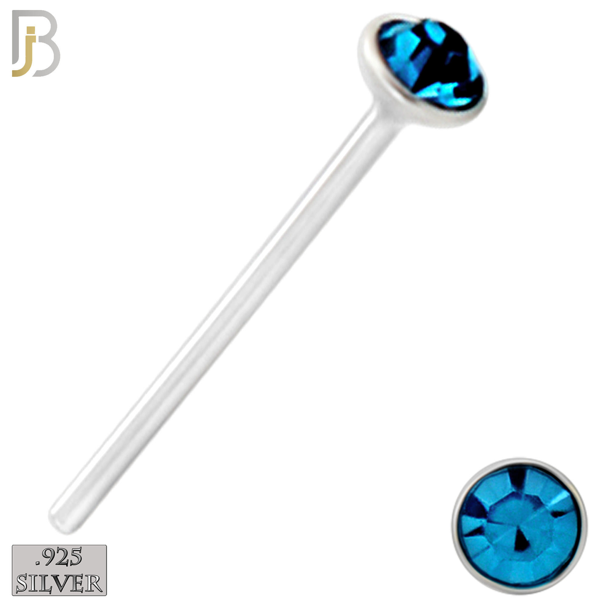 925-PK-NR05S-3A - Mixed of 1.4mm, 1.5mm, 2mm Assorted CZ 22g Thick, 925 Sterling Silver Bend It Yourself Nose Studs, Press Fit Packages Pack of 120 image 3