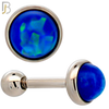 TB120SB - 316L Stainless Steel Opal Blue Bezel Tragus/Cartilage Barbell (Pack of 6) image 3