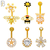 PK-NB40 - 316L Surgical Steel Different Designs Banana Navel 14g 10mm Length Pack of 24 image 2