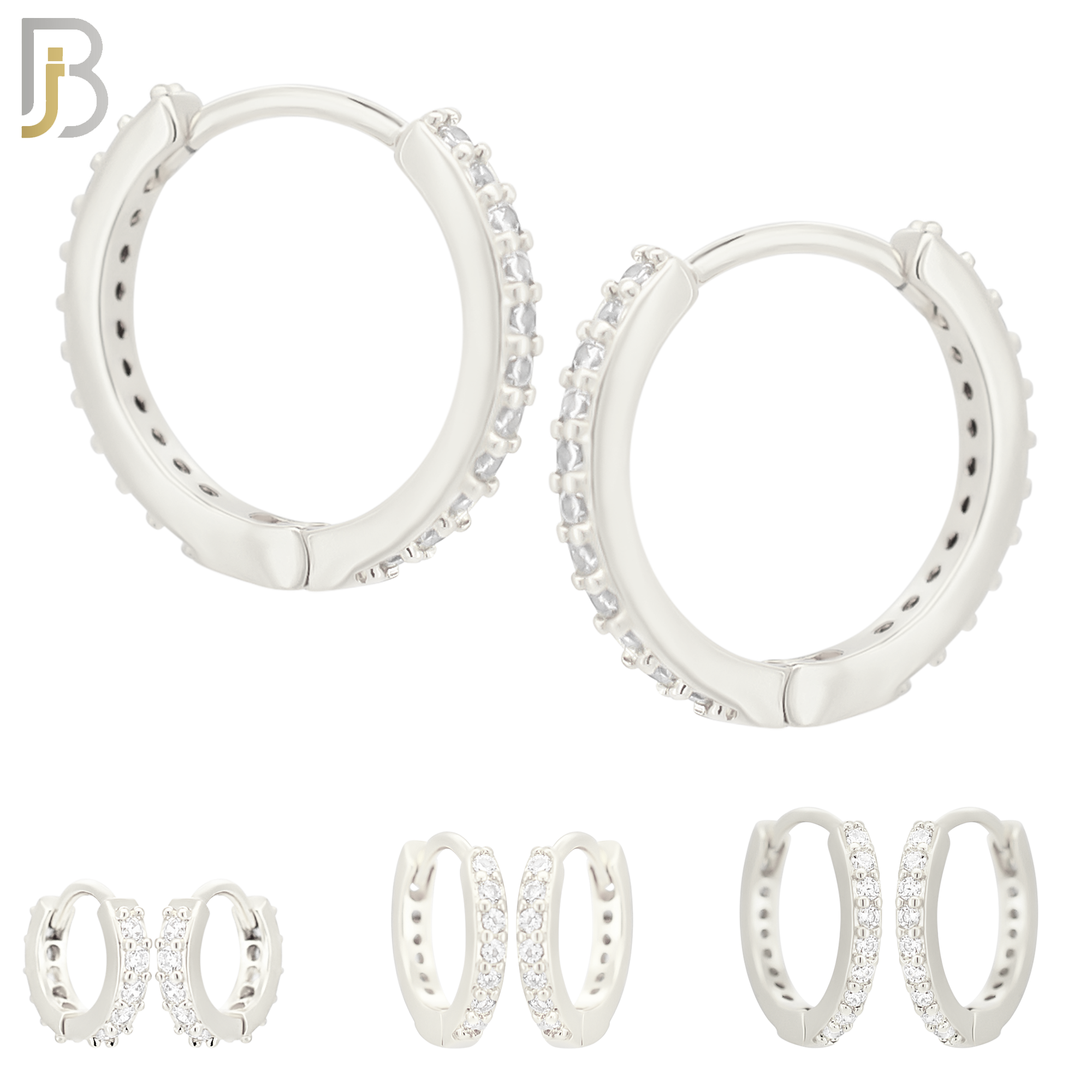 ES02S - 316L Stainless Steel Prong Setting Zircon with 2mm Front Thickness Huggies image 0