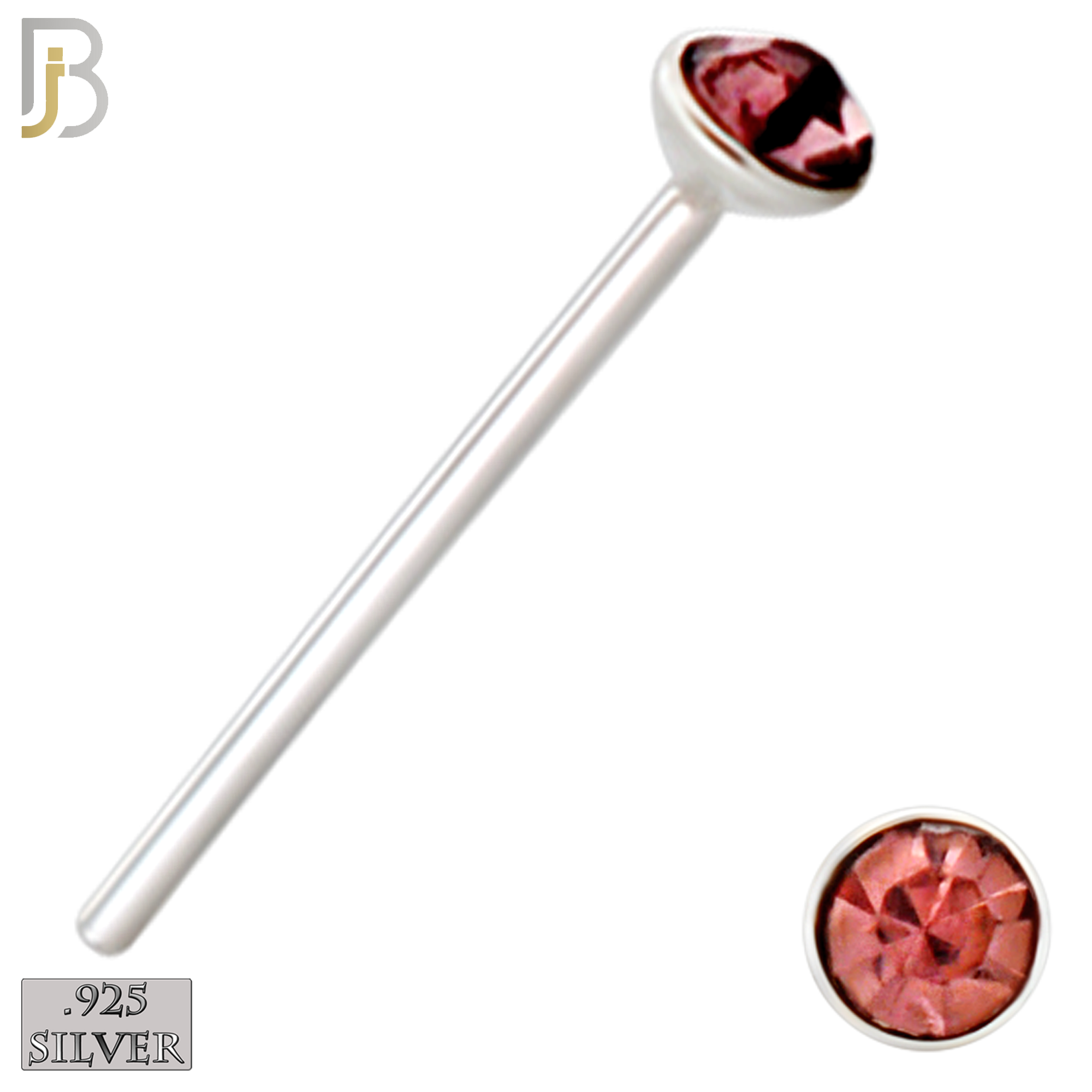 925-PK-NR05S-3A - Mixed of 1.4mm, 1.5mm, 2mm Assorted CZ 22g Thick, 925 Sterling Silver Bend It Yourself Nose Studs, Press Fit Packages Pack of 120 image 5