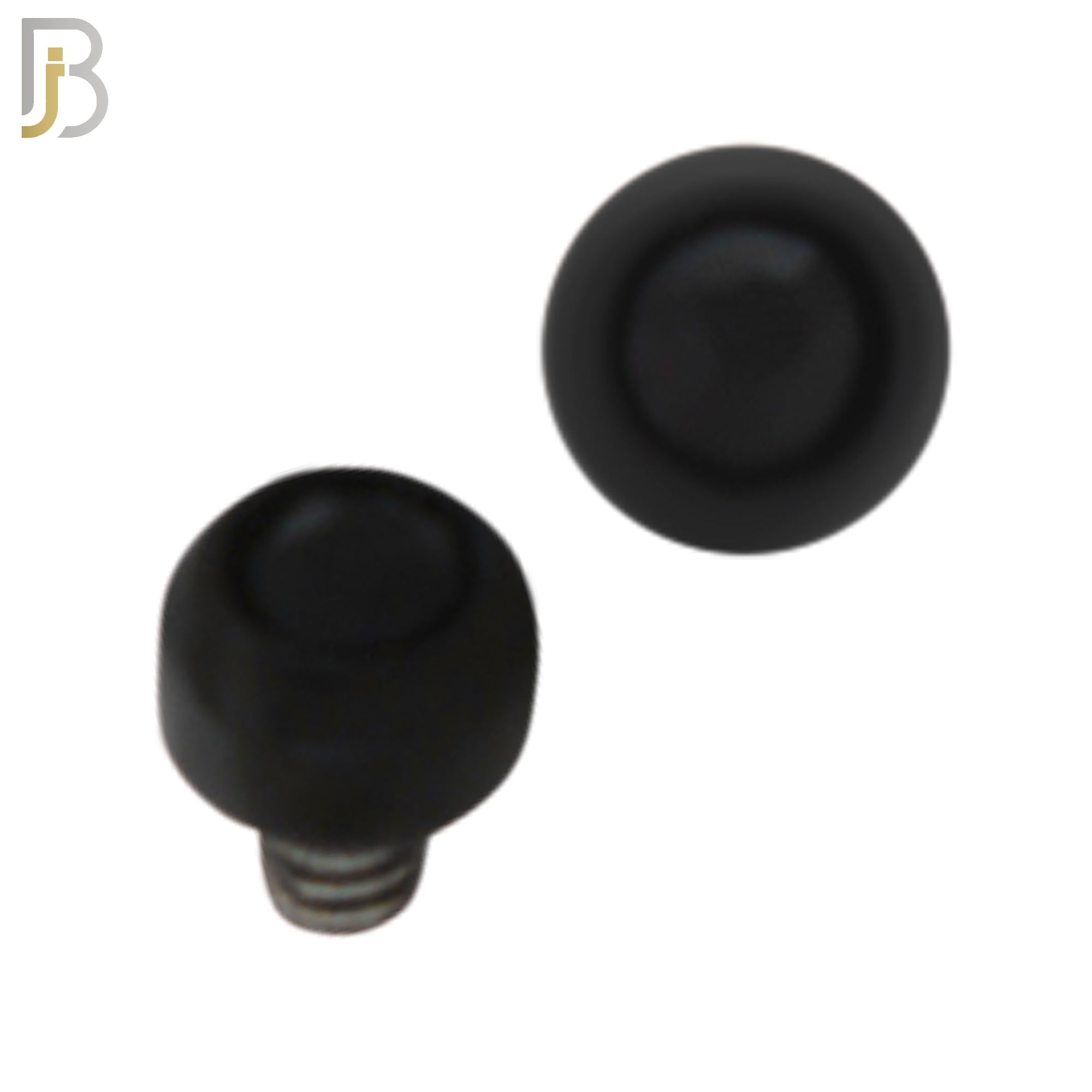 DM01KK -  Black Plated Surgical Steel Dermal Bezel Black Cubic Zirconia 1.2mm Screw Top (PACK OF 6) image 2