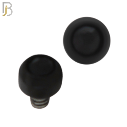 DM01KK -  Black Plated Surgical Steel Dermal Bezel Black Cubic Zirconia 1.2mm Screw Top (PACK OF 6) image 2