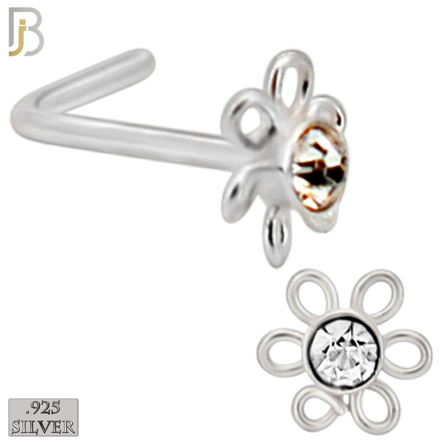 925-PK-NR08LS - 120 pcs, 925 Sterling Silver Nose Studs L Shape, 22g Thickness, Assorted Shape Design Tops Packages image 9