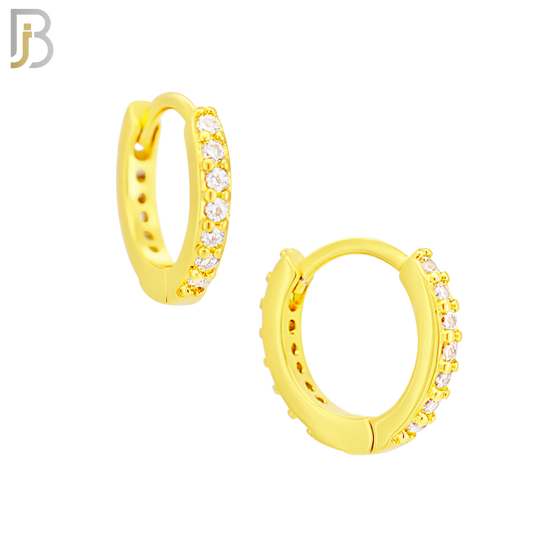 ES02G - 316L Stainless Steel Gold Plated Prong Setting Zircon with 2mm Front Thickness Huggies image 2