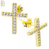 ES47 - 316L Stainless Steel 12x15 Cross with Zircon Push Backing image 0