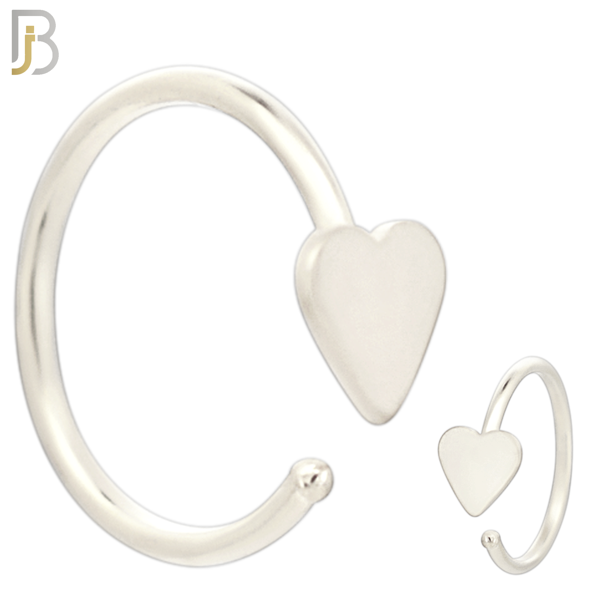CT23 - 316L Surgical Steel 20g Thickness Plain Solid Heart Hoop (PACK OF 6) image 1