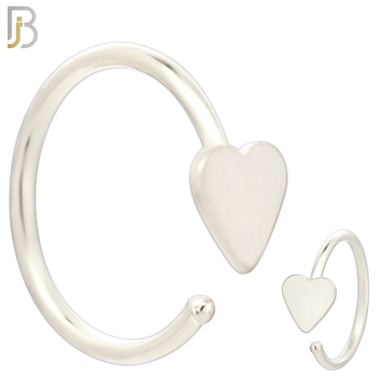 CT23 - 316L Surgical Steel 20g Thickness Plain Solid Heart Hoop (PACK OF 6) image 1