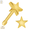 14-NR48B - 14k Solid Gold Nose Bone Plain Star Design image 0