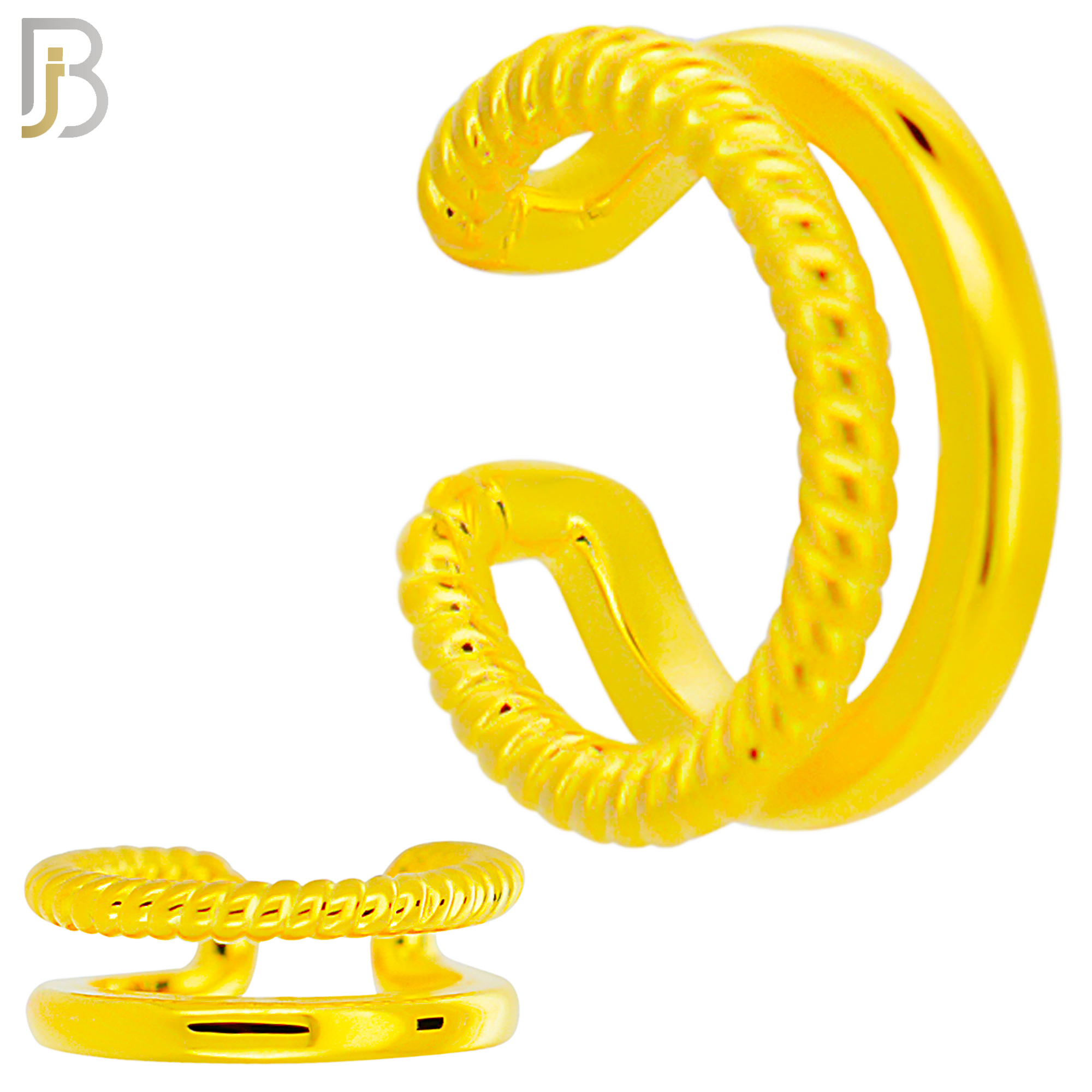 FES010 - Two Hoop Ear Cuff in Brass (Sold Per Piece) image 2