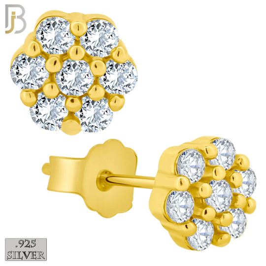 925-ES32 - .925 Sterling Silver 5mm Flower Prong Zircon Earring Stud image 2