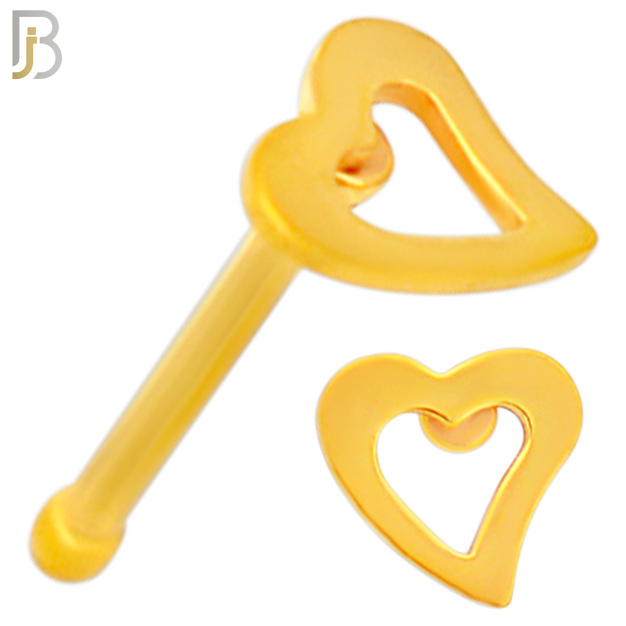 NR40B - 316L Surgical Steel Nose Bone Plain Curved Hollow Heart Design (PACK OF 6) image 2