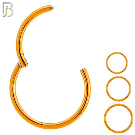 CT10R - Rose Gold Plated 316L Surgical Steel Hinged Hoops Plain (PACK OF 6) image 0