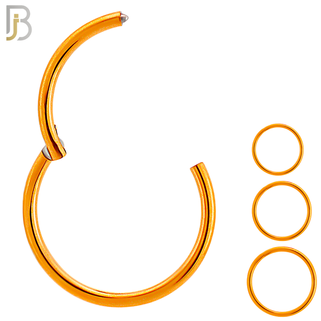 CT10R - Rose Gold Plated 316L Surgical Steel Hinged Hoops Plain (PACK OF 6) image 0