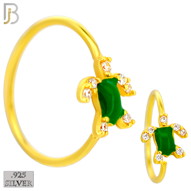 925-CT134 - 925 Silver Nose Turtle Nose Hoops with Enamel  - (Pack of 6) image 1