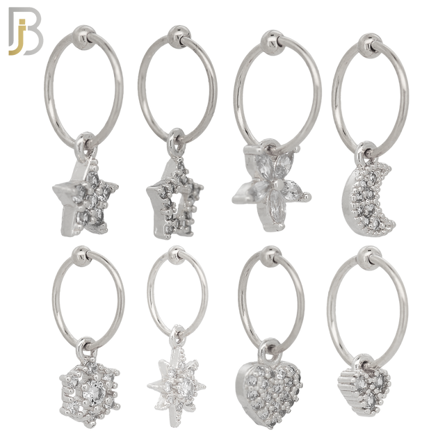 PK-HX01 - 316L Surgical Steel Different Dangling Designs Helix Piercing Pack of 40 image 1