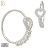925-CT113 -  925 Sterling Silver Heart Design with Line of Multi Zircon Nose Hoops (Pack of 6) image 1