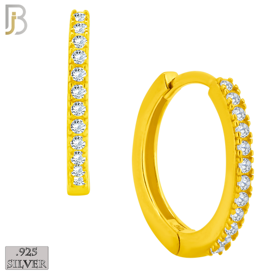 925-ES214 - .925 Sterling Silver Huggies Hoop Earrings with Zircon image 6