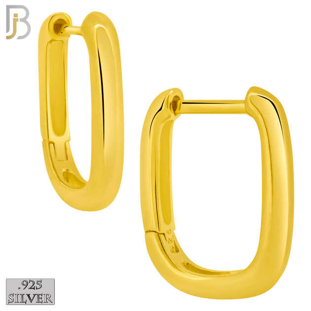 925-ES393 - .925 Sterling Silver Plain Rectangular Hoop Earrings image 1