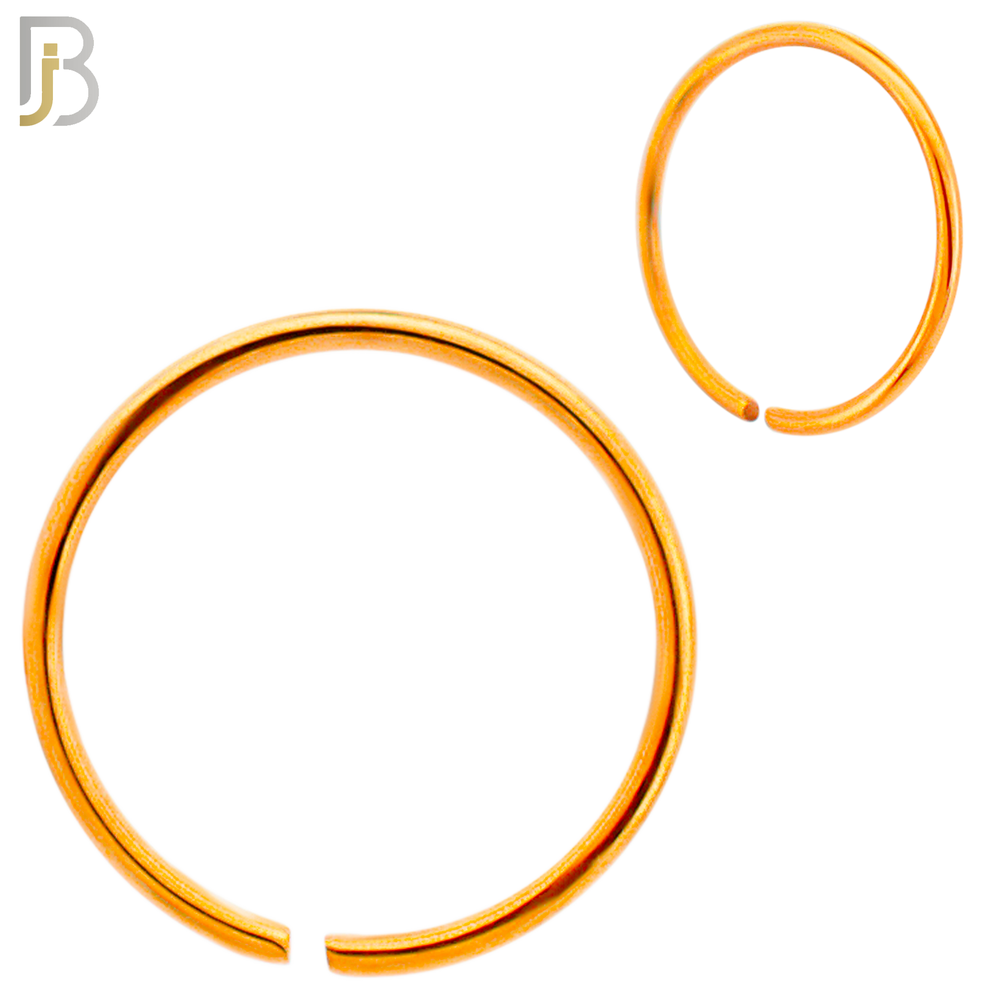 CT02R - Rose Gold  Plated 316L Surgical Steel Hoops Seamless Continuous Ring Twist to Open (PACK OF 6) image 1