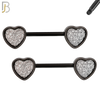 NP05 - 316L Surgical Steel Screw Sandpaper Heart Nipple Ring Piercing image 1