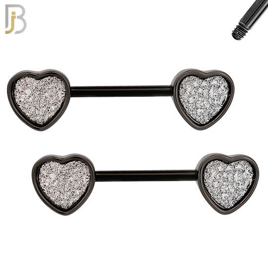 NP05 - 316L Surgical Steel Screw Sandpaper Heart Nipple Ring Piercing image 1