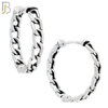 ES130 - Stainless Steel Vintage Tribal Chain Huggies Hoops Earrings image 5