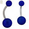 PK-NB102 - 316L Surgical Steel Different Color Balls Designs Banana Belly Ring Pack of 40 image 8