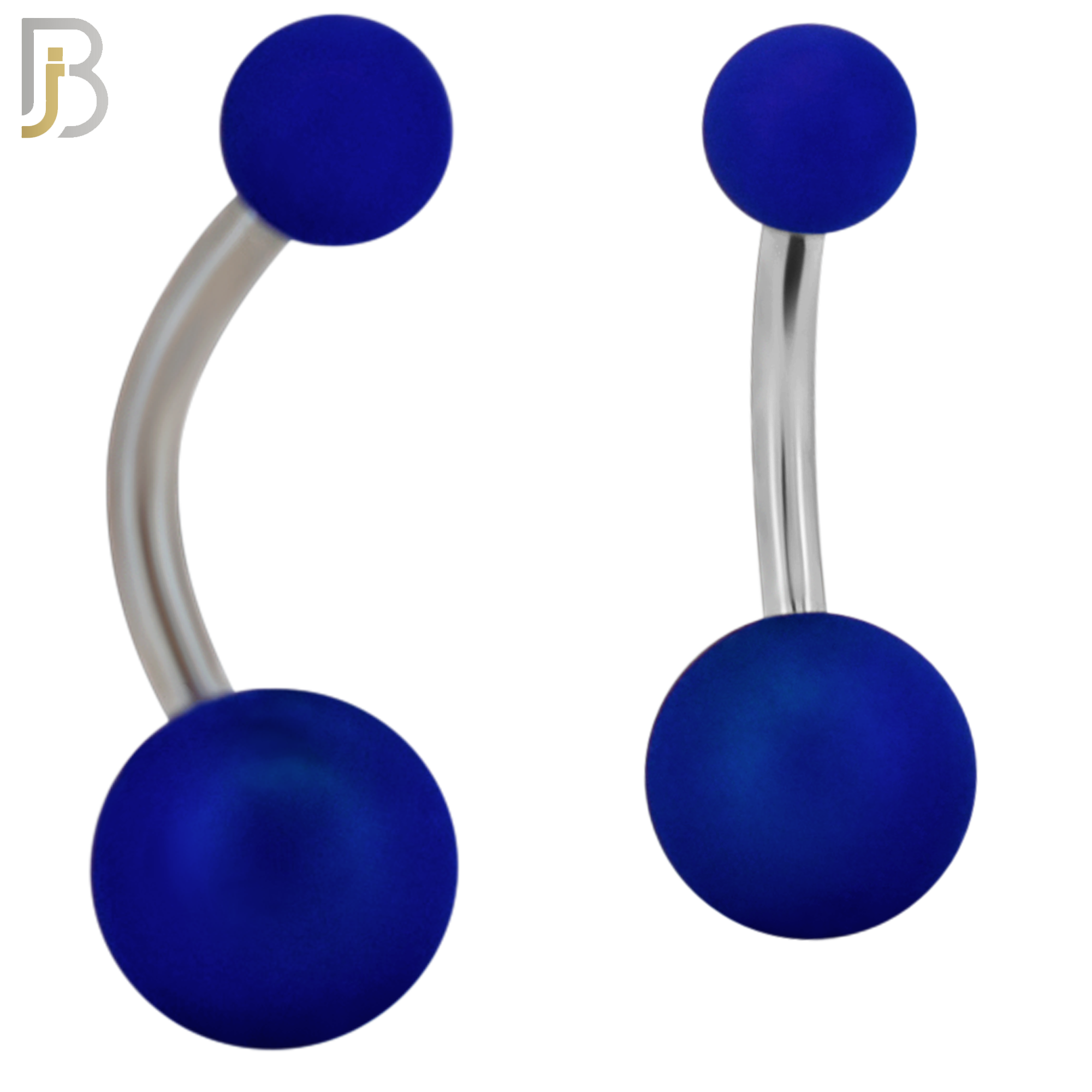 PK-NB102 - 316L Surgical Steel Different Color Balls Designs Banana Belly Ring Pack of 40 image 8