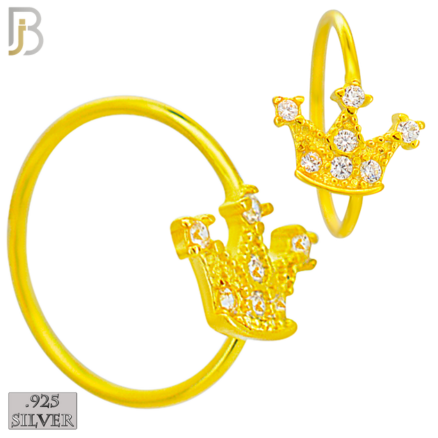 925-CT119-  925 Sterling Silver Crown Hoop with Multi CZ (Pack of 6) image 2