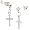 ES119 - 316L Stainless Steel Dangling 15x8mm Cross Design Earrings Stud image 2