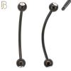 EC03KC - 316L Surgical Steel Black Plated Curved Plain Barbell Screw Ball with Zircon External Threaded (PACK OF 6) image 1