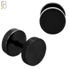 FP28K - Black Color Surgical Steel Plain Fake Plug (PACK OF 3 Pairs) image 3