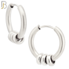 ES175 - 316L Stainless Steel Plain Huggies with 3 Rings  Clip On image 1