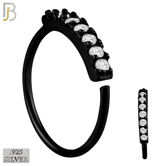 925-CT04 - 925 Sterling Silver 22g Thickness 7 CZ Prong Set Hoops Piercing (Pack of 6) image 4