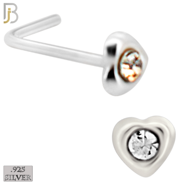 925-PK-NR08LS - 120 pcs, 925 Sterling Silver Nose Studs L Shape, 22g Thickness, Assorted Shape Design Tops Packages image 6