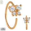 925-CT29 - 925 Sterling Silver Butterfly with CZ Design Nose Hoops 22g Thick 8mm wide (Pack of 6) image 2