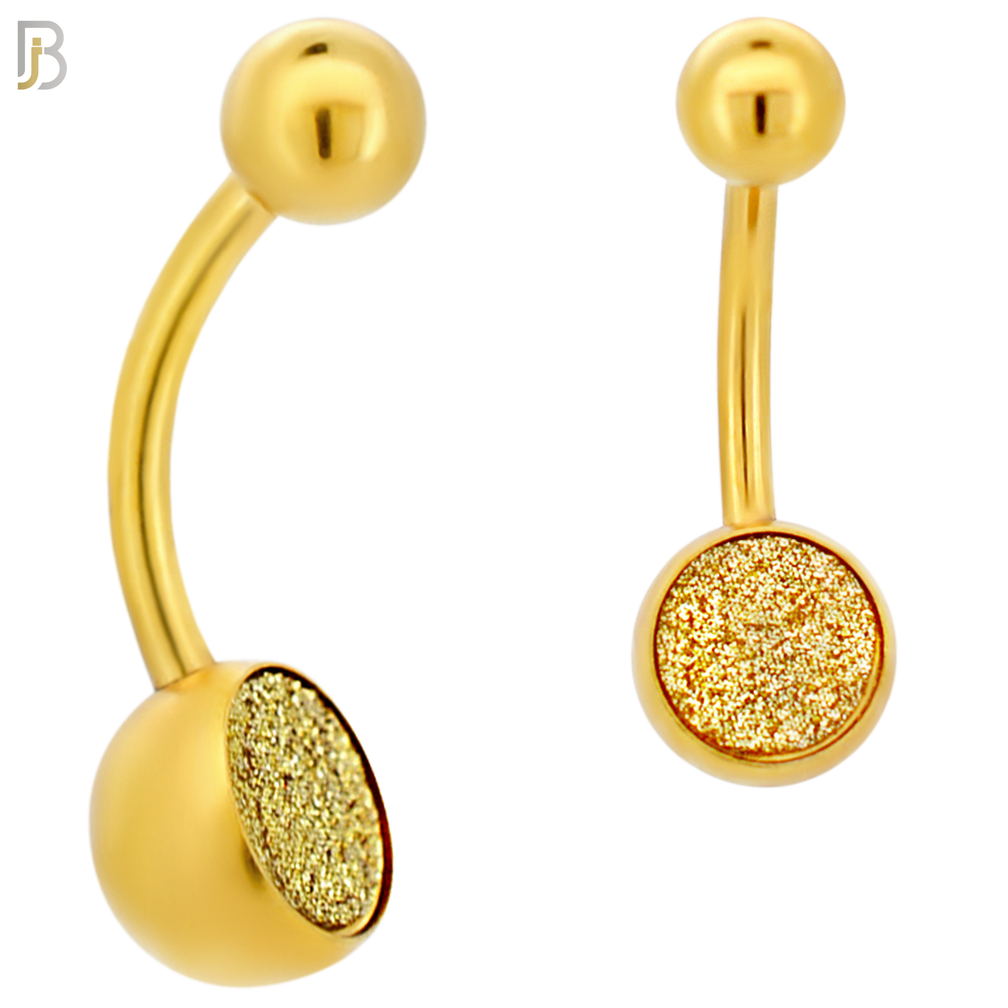 NB02 - 316L Stainless Steel Bezel Sandpaper Plain Banana Belly Navel Ring image 2