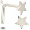 925-NR43LGS - 925 Sterling Silver Flat Star Design L Shape Nose Ring (Pack of 6) image 1