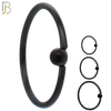 CT03K  - 20g Thickness Black Plated 316L Surgical Steel Hoops Piercing Fixed Bead Twist to Open image 0