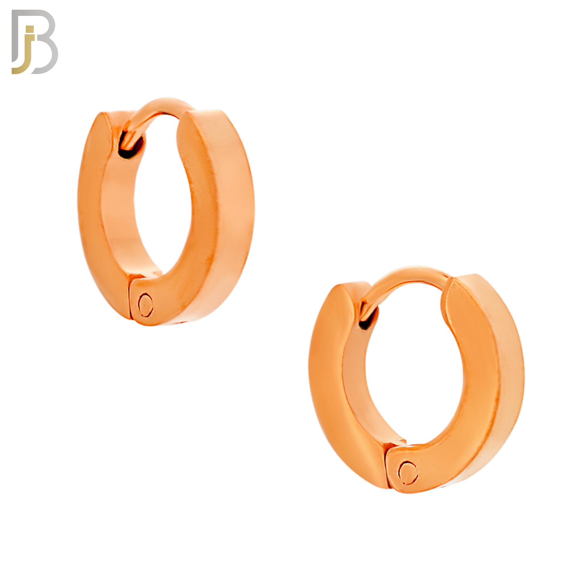 ES85R - 316L Stainless Steel Rose Gold Plated Plain Design Huggies Clip On image 1
