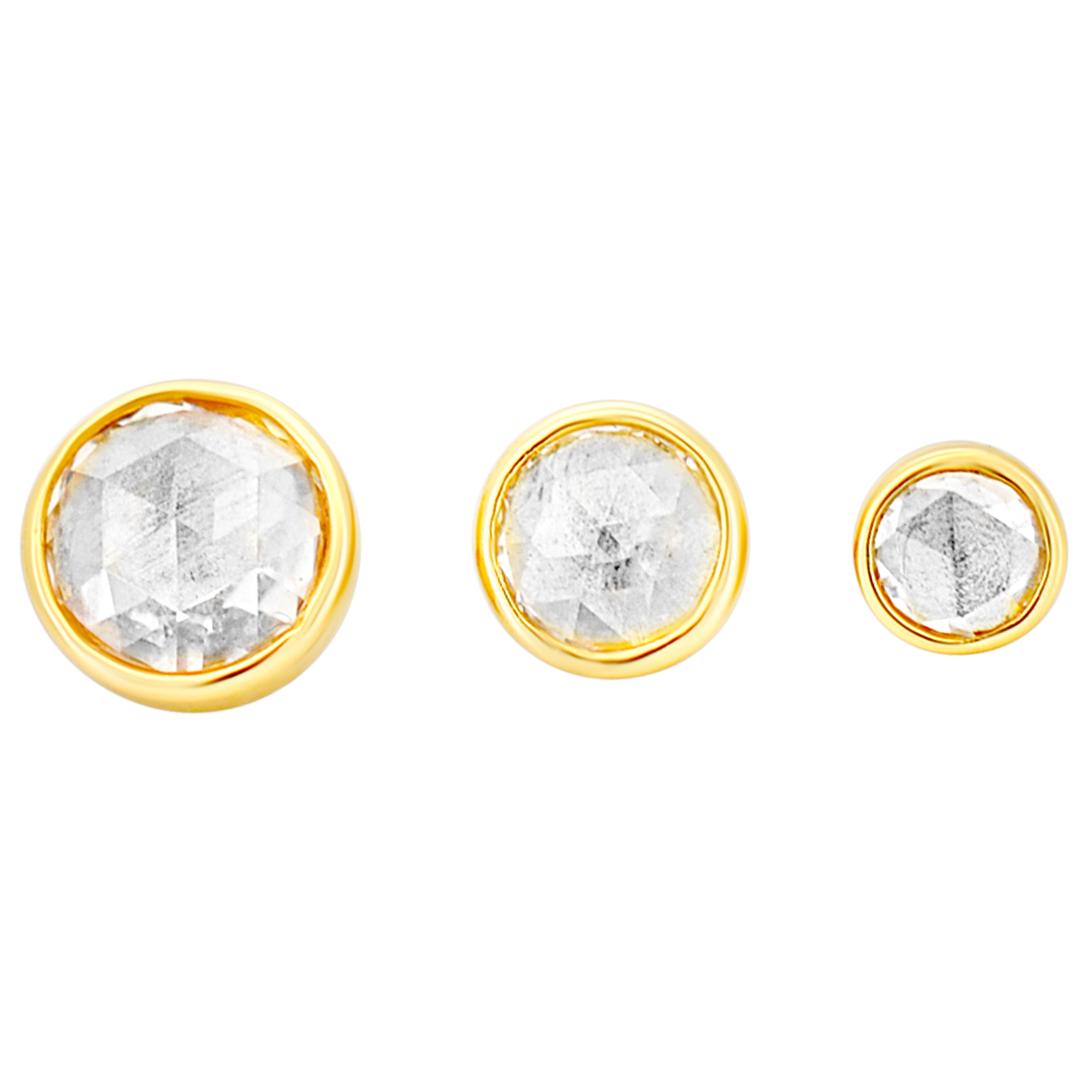 14-G23G-DM03 - G23 Titanium Gold Plated Anchor with 14k Gold Top with Bezel Set Rose Cut Lab Diamond Dermal - Internally Threaded image 9